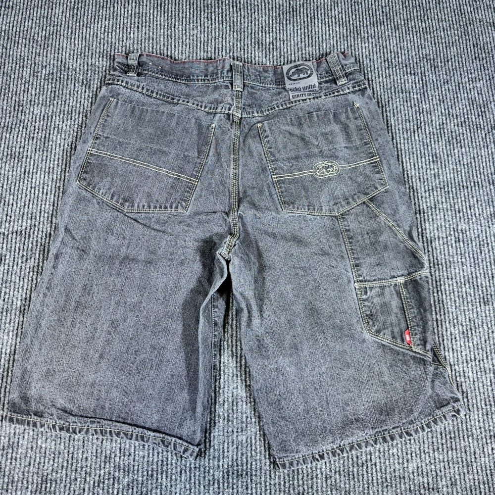 Vintage Ecko Unltd Jorts Jean Shorts Y2K 36 Denim Baggy Long Skater Carpenter